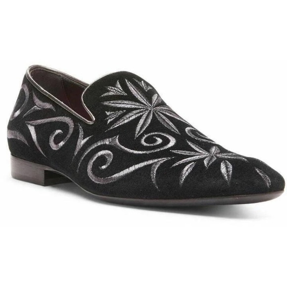 Donald Pliner Signature Black Embroidered Loafers Made in Italy main image 5